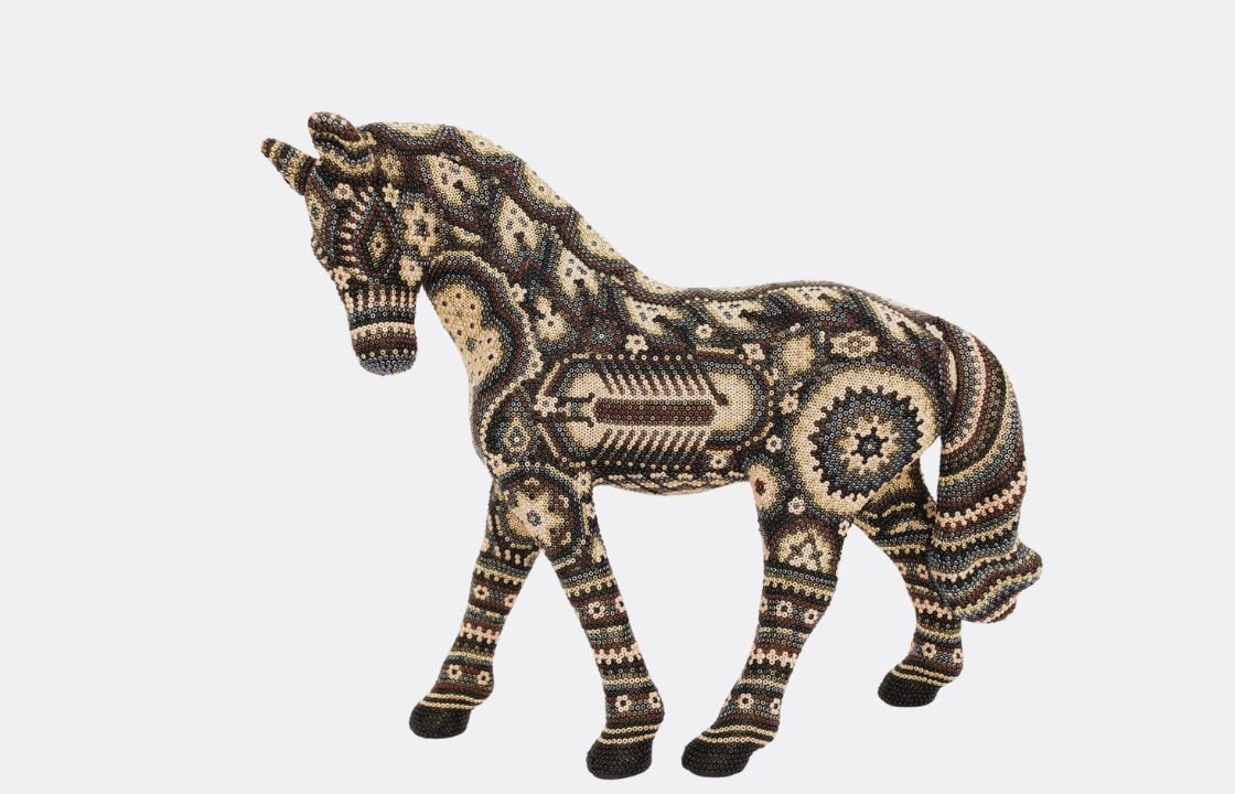 Huichol art sculpture the magnificent stallion which represents strength and endurance.